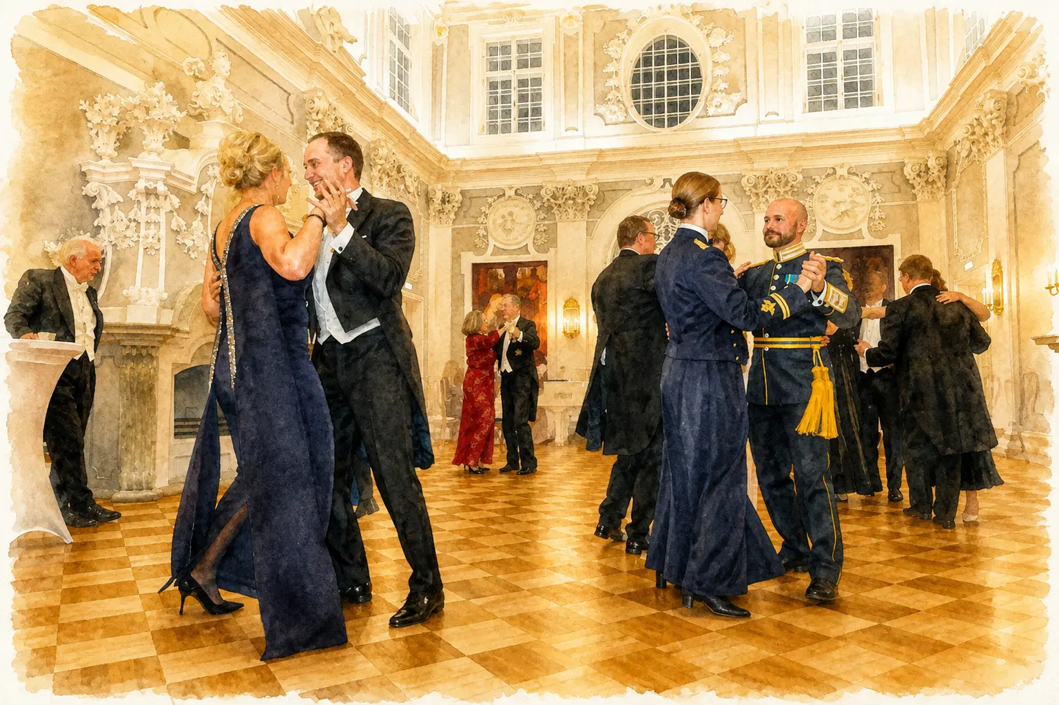 Couples dancing at the Grand Ball