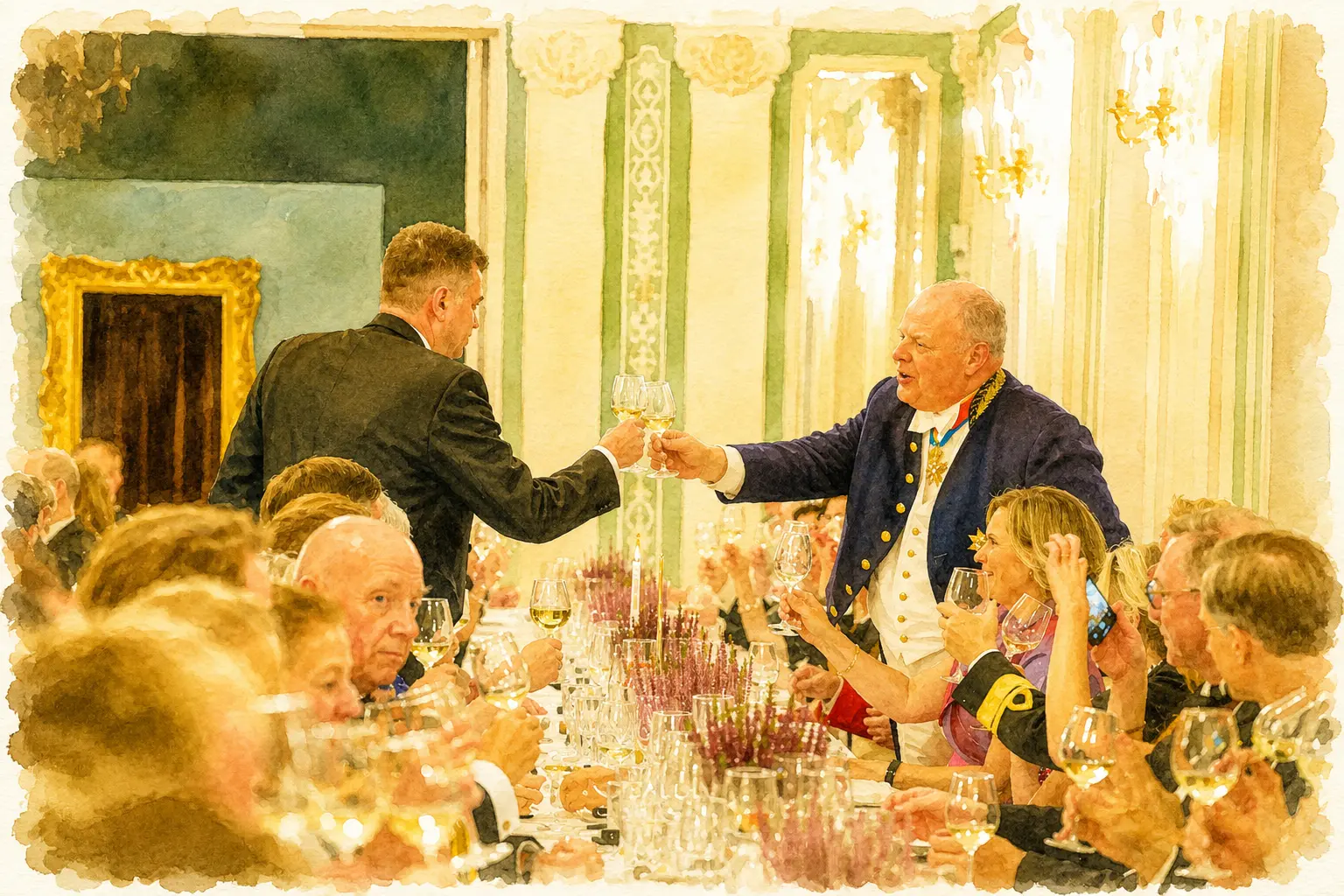 A toast across the banquet table